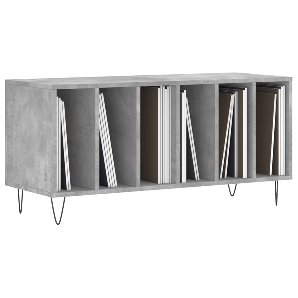 vidaXL Record Cabinet Concrete Grey 100x38x48 cm Engineered Wood