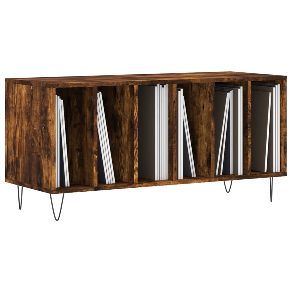 vidaXL Record Cabinet | Smoked Oak | Engineered Wood | Medium | Record Cabinet