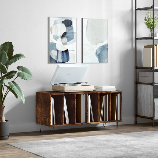 vidaXL Record Cabinet | Smoked Oak | Engineered Wood | Medium | Record Cabinet