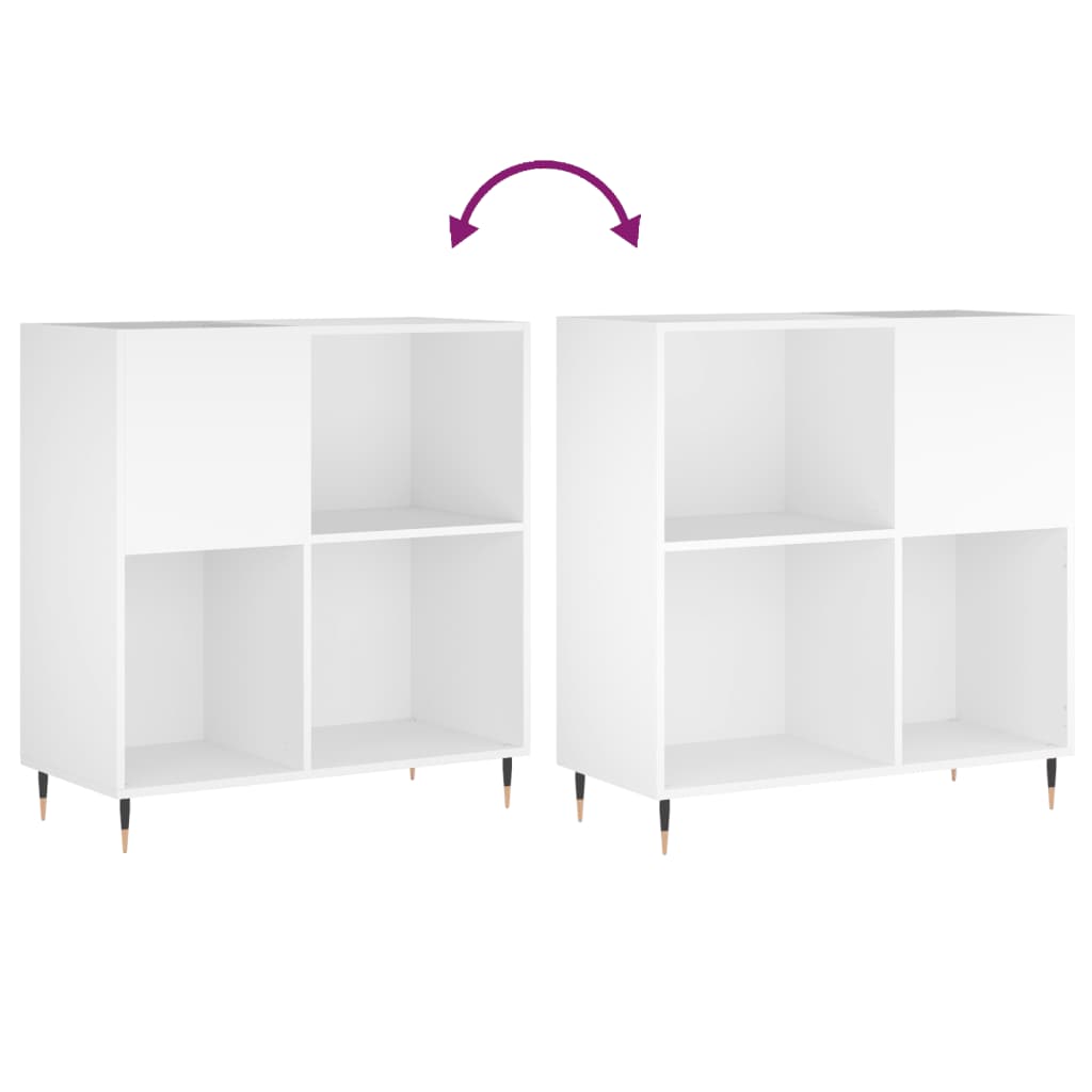 vidaXL Record Cabinet White 84.5x38x89 cm Engineered Wood