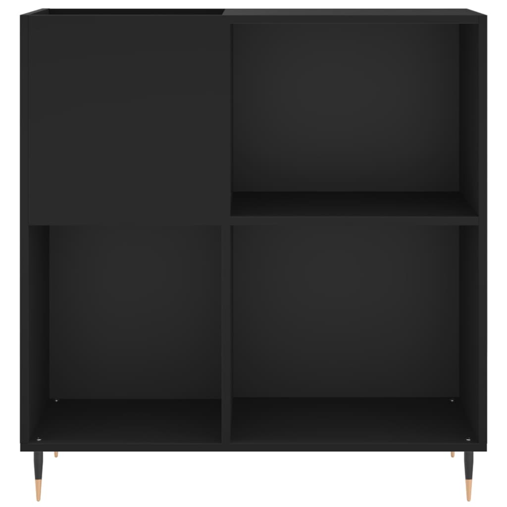 vidaXL Record Cabinet | Black | Engineered Wood | 84.5 x 38 x 89 cm | Modern