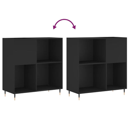 vidaXL Record Cabinet | Black | Engineered Wood | 84.5 x 38 x 89 cm | Modern