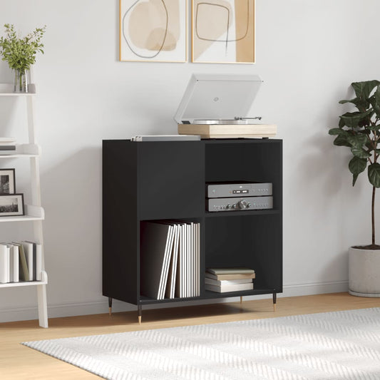 vidaXL Record Cabinet | Black | Engineered Wood | 84.5 x 38 x 89 cm | Modern