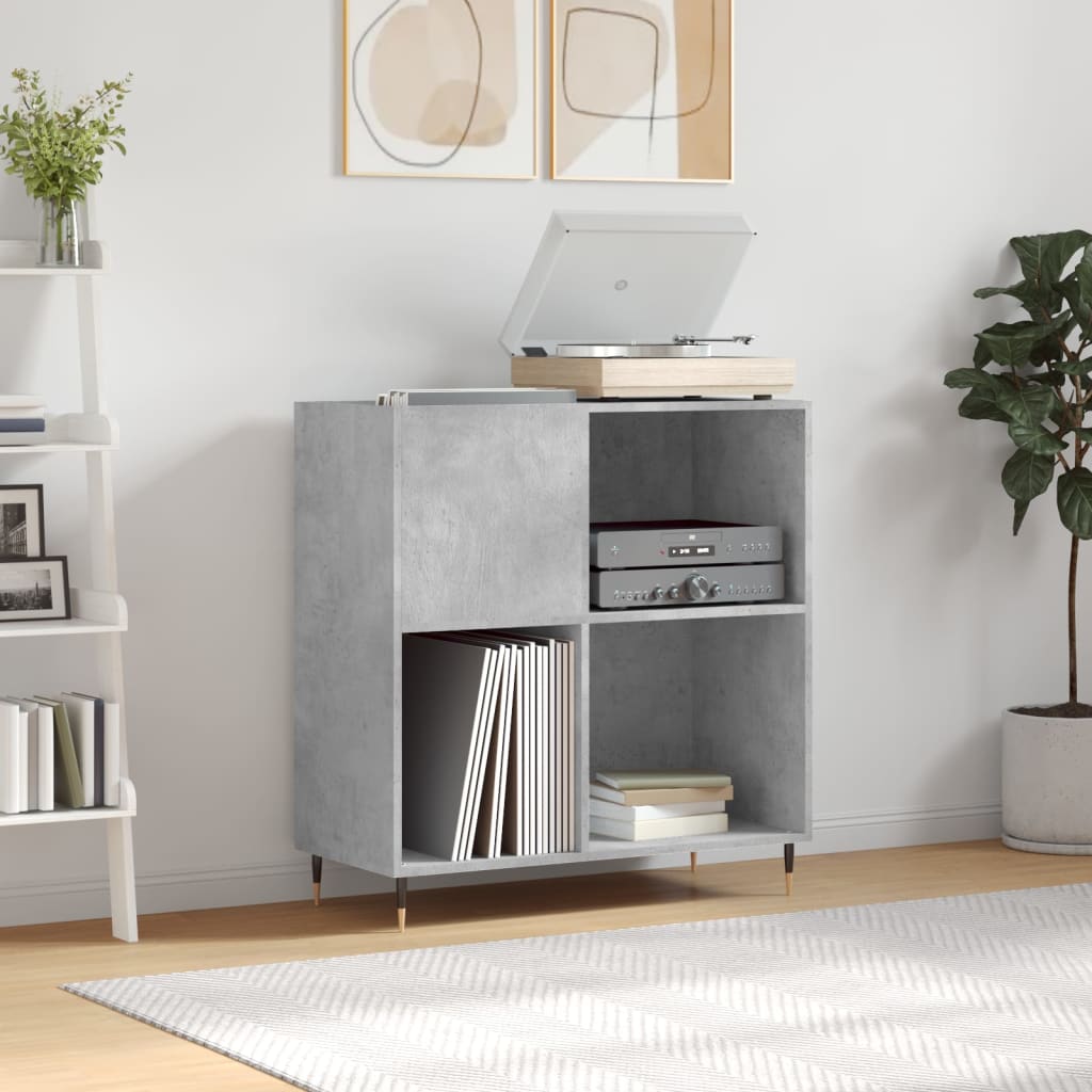 vidaXL Record Cabinet Concrete Grey 84.5x38x89 cm Engineered Wood