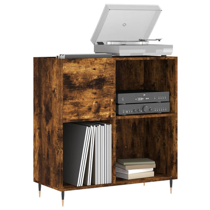 vidaXL Record Cabinet Smoked Oak 84.5x38x89 cm Engineered Wood