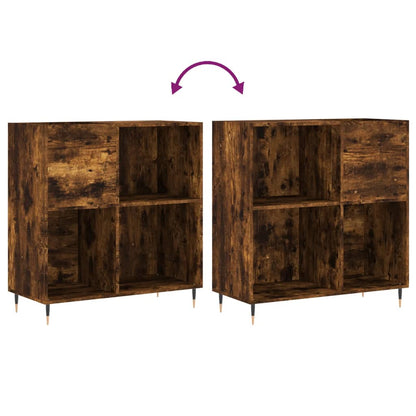 vidaXL Record Cabinet Smoked Oak 84.5x38x89 cm Engineered Wood