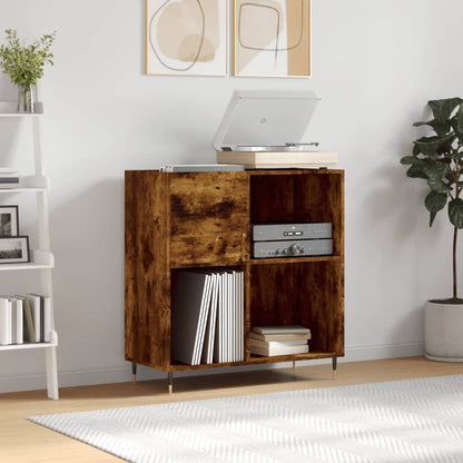 vidaXL Record Cabinet Smoked Oak 84.5x38x89 cm Engineered Wood