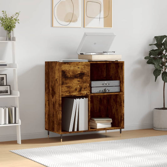 vidaXL Record Cabinet Smoked Oak 84.5x38x89 cm Engineered Wood