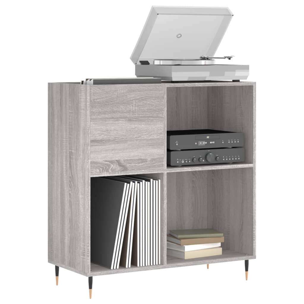 vidaXL Record Cabinet Grey Sonoma 84.5x38x89 cm Engineered Wood