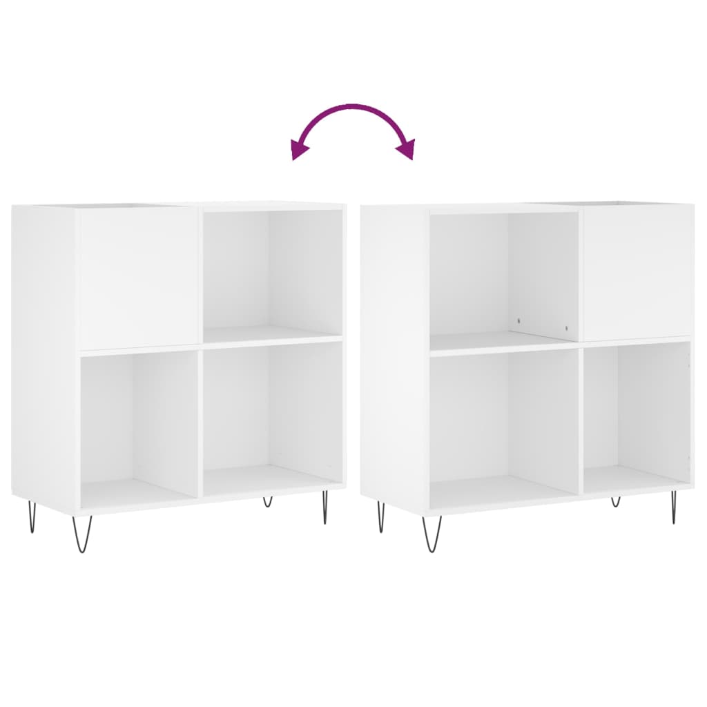 vidaXL Record Cabinet White 84.5x38x89 cm Engineered Wood