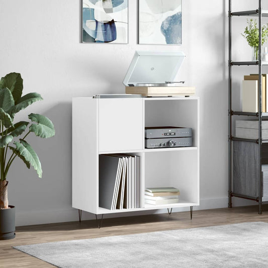 vidaXL Record Cabinet White 84.5x38x89 cm Engineered Wood