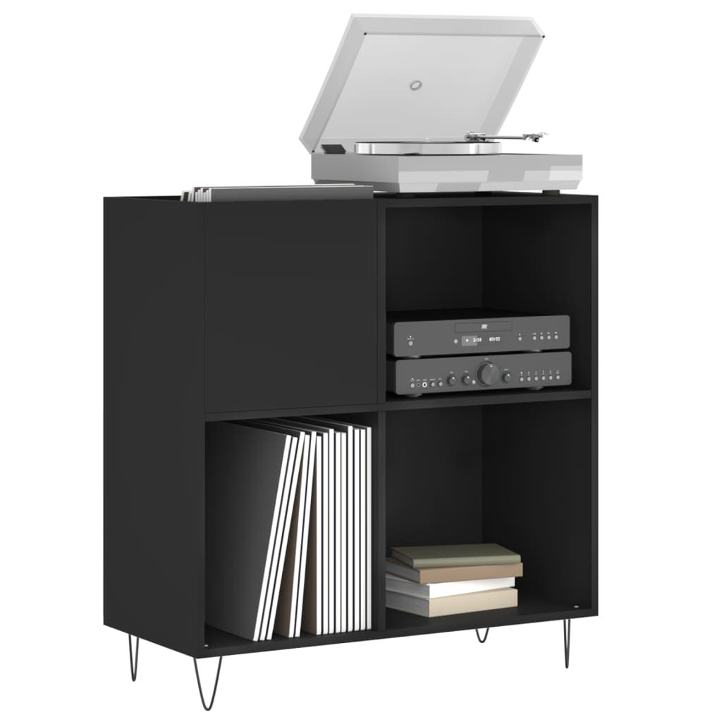 vidaXL Record Cabinet | Black | Engineered wood, Iron | 84.5x38x89 cm