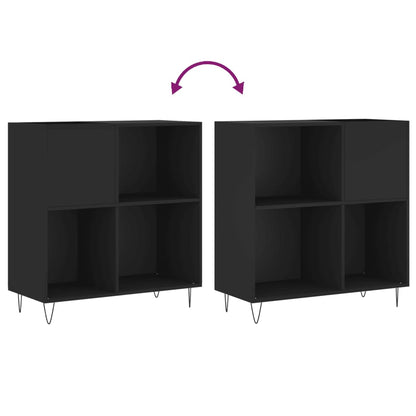 vidaXL Record Cabinet | Black | Engineered wood, Iron | 84.5x38x89 cm