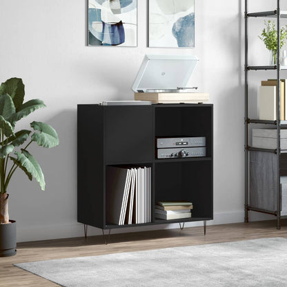 vidaXL Record Cabinet | Black | Engineered wood, Iron | 84.5x38x89 cm