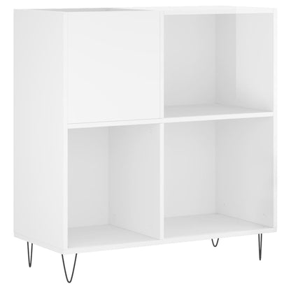 vidaXL Record Cabinet High Gloss White 84.5x38x89 cm Engineered Wood