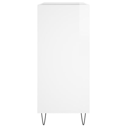 vidaXL Record Cabinet High Gloss White 84.5x38x89 cm Engineered Wood
