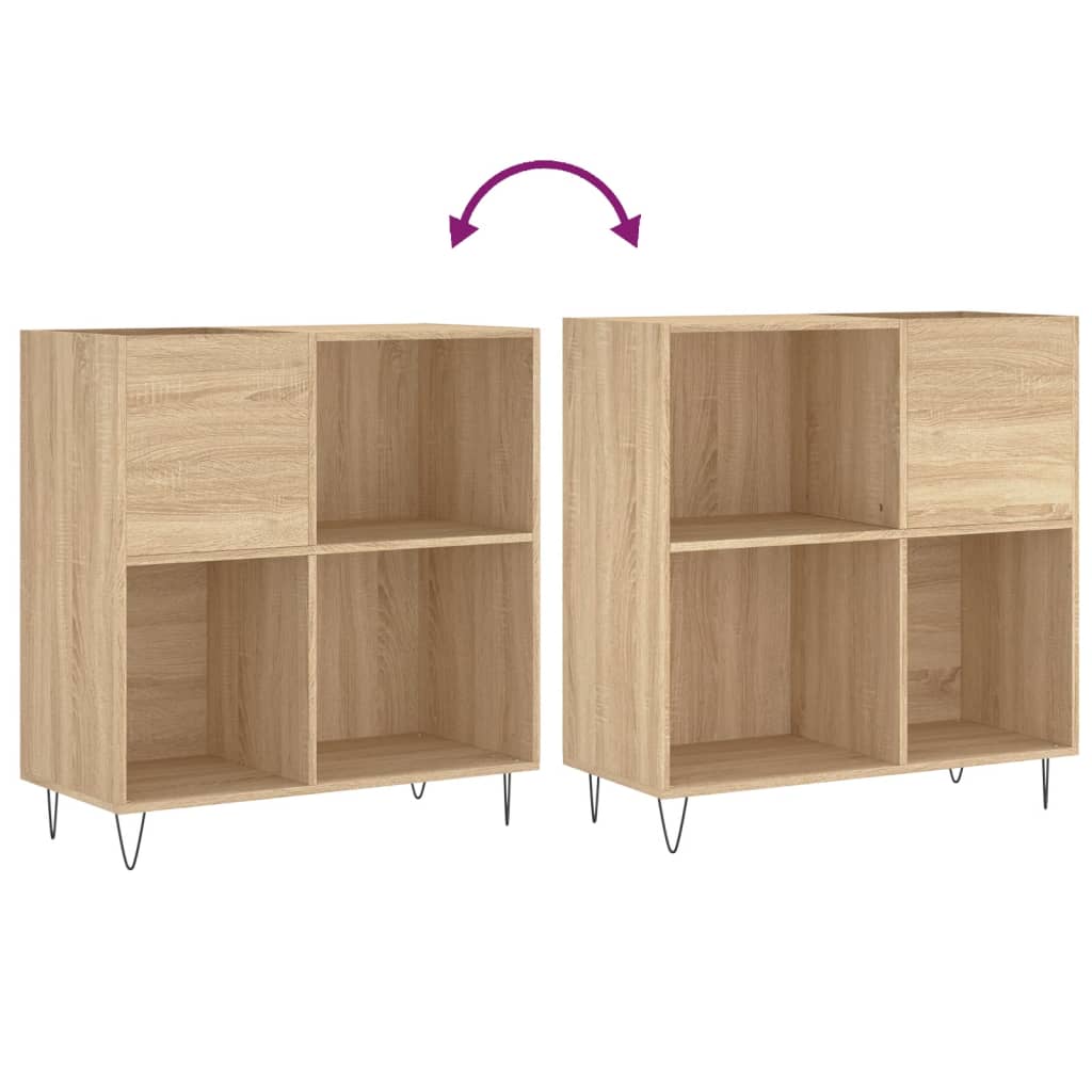 vidaXL Record Cabinet Sonoma Oak 84.5x38x89 cm Engineered Wood