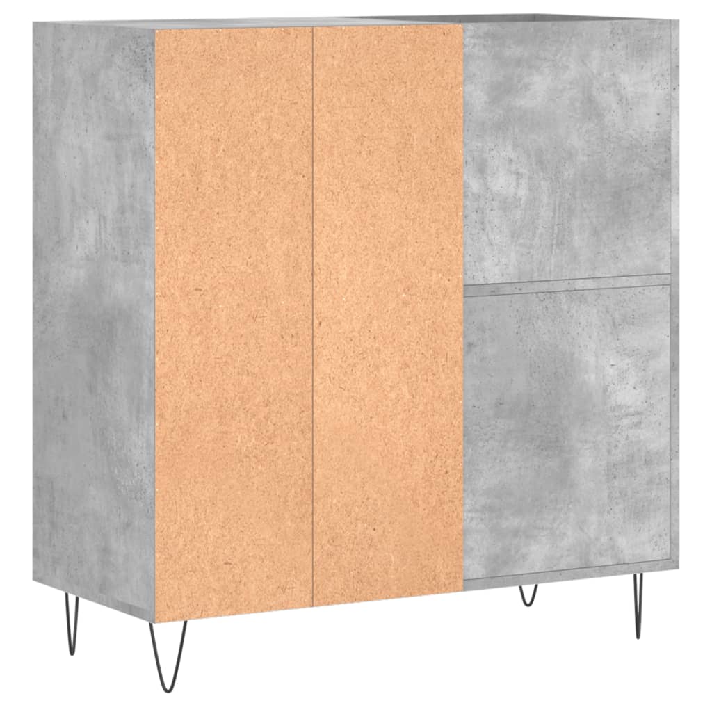 vidaXL Record Cabinet Concrete Grey 84.5x38x89 cm Engineered Wood