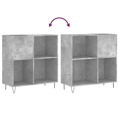 vidaXL Record Cabinet Concrete Grey 84.5x38x89 cm Engineered Wood
