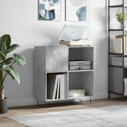 vidaXL Record Cabinet Concrete Grey 84.5x38x89 cm Engineered Wood