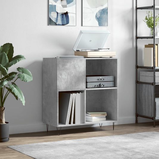 vidaXL Record Cabinet Concrete Grey 84.5x38x89 cm Engineered Wood