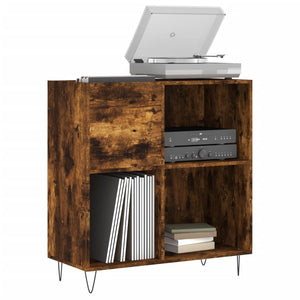 vidaXL Record Cabinet Smoked Oak 84.5x38x89 cm Engineered Wood