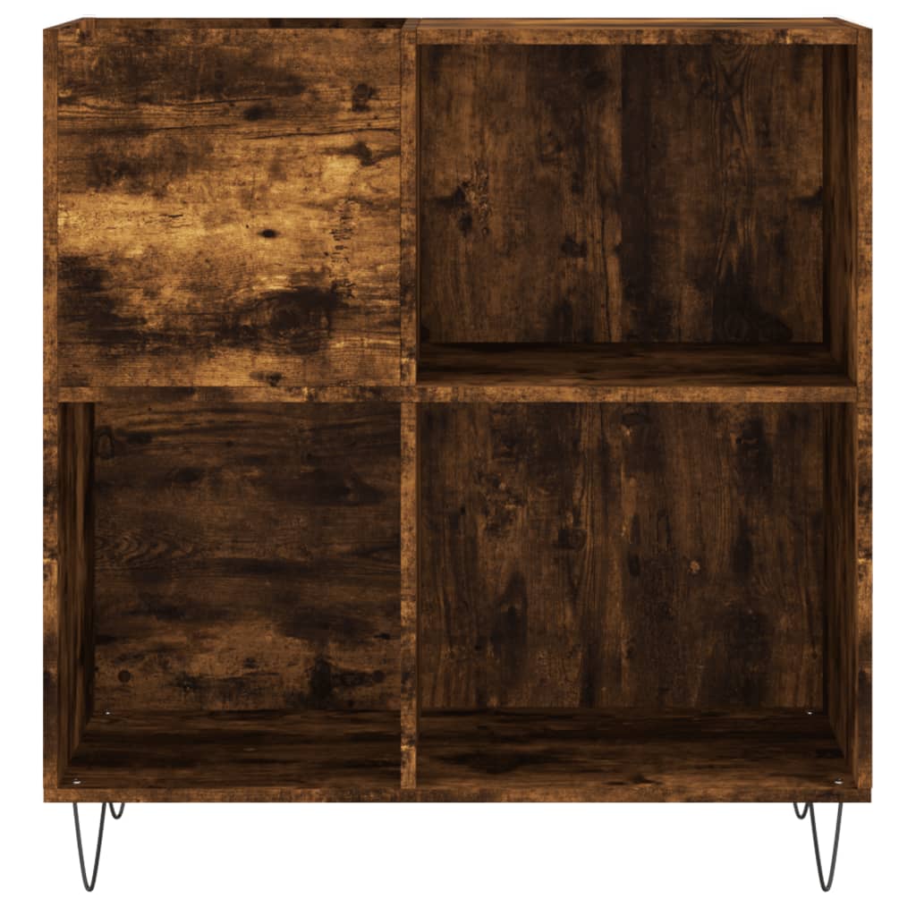 vidaXL Record Cabinet Smoked Oak 84.5x38x89 cm Engineered Wood