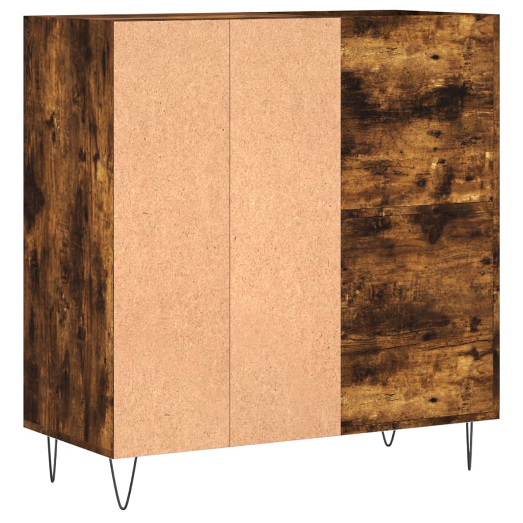vidaXL Record Cabinet Smoked Oak 84.5x38x89 cm Engineered Wood