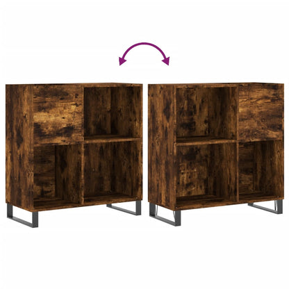 vidaXL Record Cabinet Smoked Oak 84.5x38x89 cm Engineered Wood