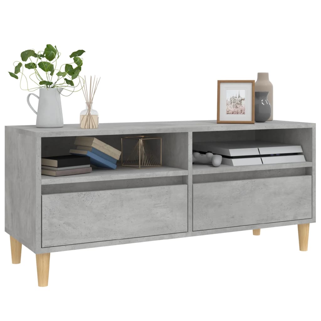 vidaXL TV Cabinet Concrete Grey 100x34,5x44,5 cm Engineered Wood