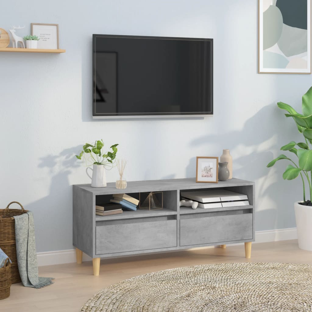vidaXL TV Cabinet Concrete Grey 100x34,5x44,5 cm Engineered Wood
