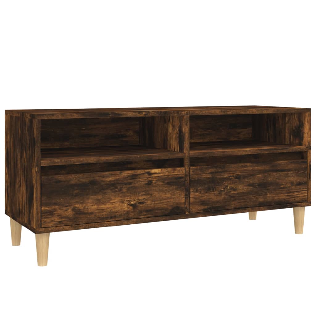 vidaXL TV Cabinet Smoked Oak 100x34.5x44.5 cm Engineered Wood