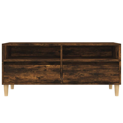 vidaXL TV Cabinet Smoked Oak 100x34.5x44.5 cm Engineered Wood