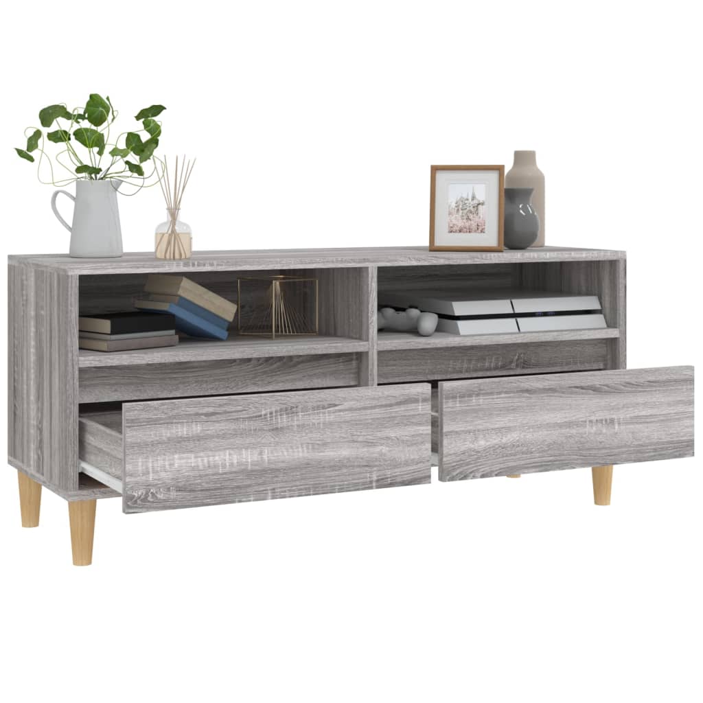 vidaXL TV Cabinet Grey Sonoma 100x34,5x44,5 cm Engineered Wood