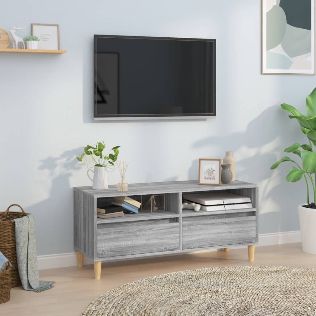 vidaXL TV Cabinet Grey Sonoma 100x34,5x44,5 cm Engineered Wood