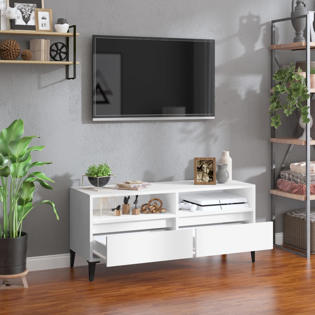 vidaXL TV Cabinet White 100x34,5x44,5 cm Engineered Wood