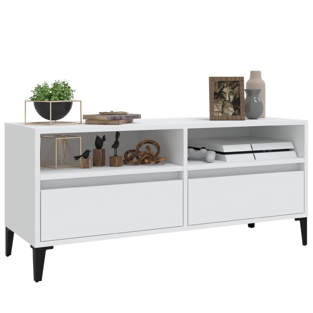 vidaXL TV Cabinet White 100x34,5x44,5 cm Engineered Wood