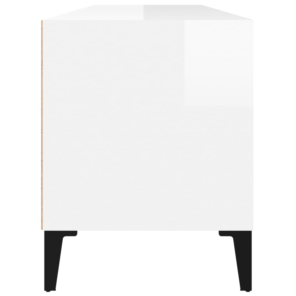 vidaXL TV Cabinet High Gloss White 100x34,5x44,5 cm Engineered Wood