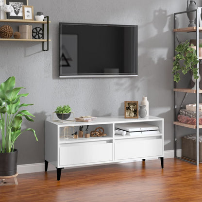 vidaXL TV Cabinet High Gloss White 100x34,5x44,5 cm Engineered Wood