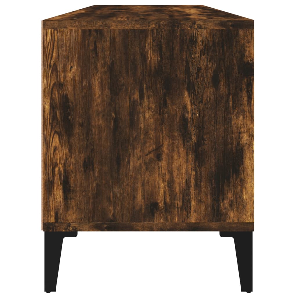 vidaXL TV Cabinet Smoked Oak 100x34.5x44.5 cm Engineered Wood