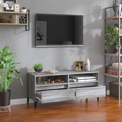 vidaXL TV Cabinet Grey Sonoma 100x34.5x44.5 cm Engineered Wood