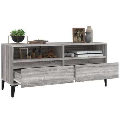 vidaXL TV Cabinet Grey Sonoma 100x34.5x44.5 cm Engineered Wood