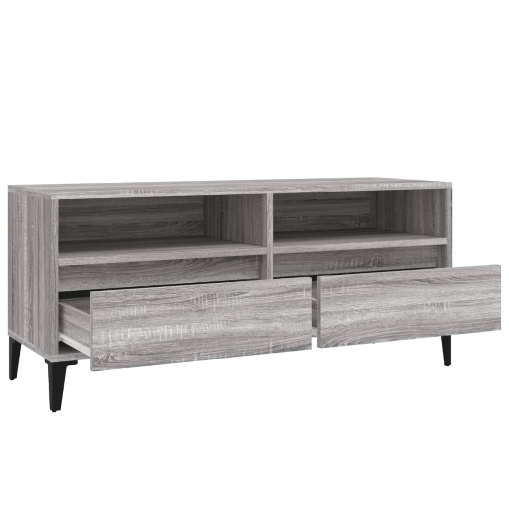 vidaXL TV Cabinet Grey Sonoma 100x34.5x44.5 cm Engineered Wood