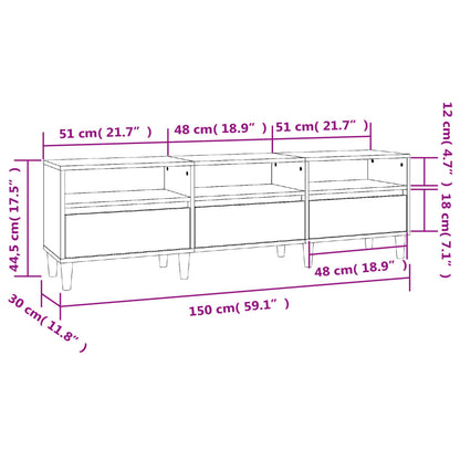 vidaXL TV Cabinet Sonoma Oak 150x30x44.5 cm Engineered Wood