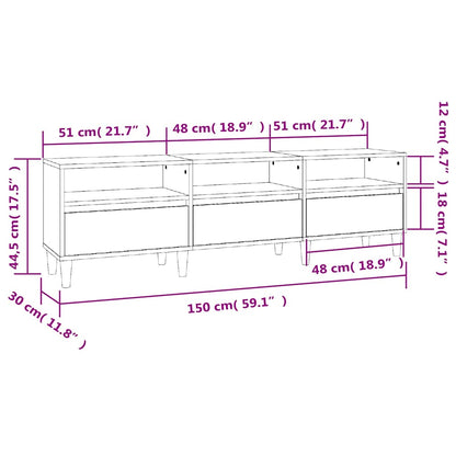 vidaXL TV Cabinet Sonoma Oak 150x30x44,5 cm Engineered Wood