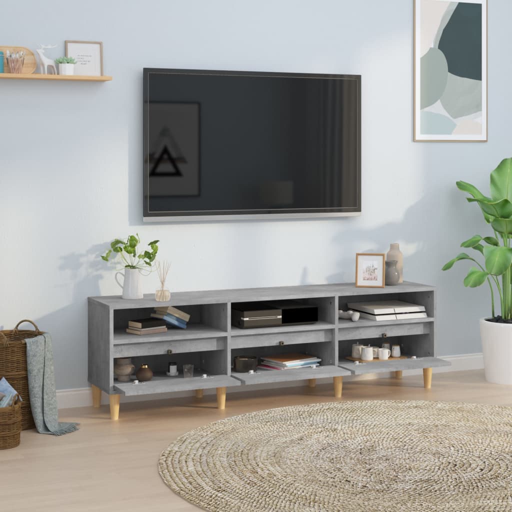 vidaXL TV Cabinet Concrete Grey 150x30x44,5 cm Engineered Wood