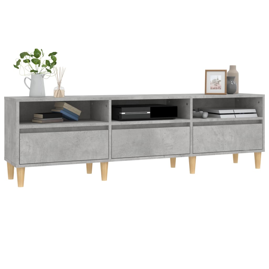 vidaXL TV Cabinet Concrete Grey 150x30x44,5 cm Engineered Wood