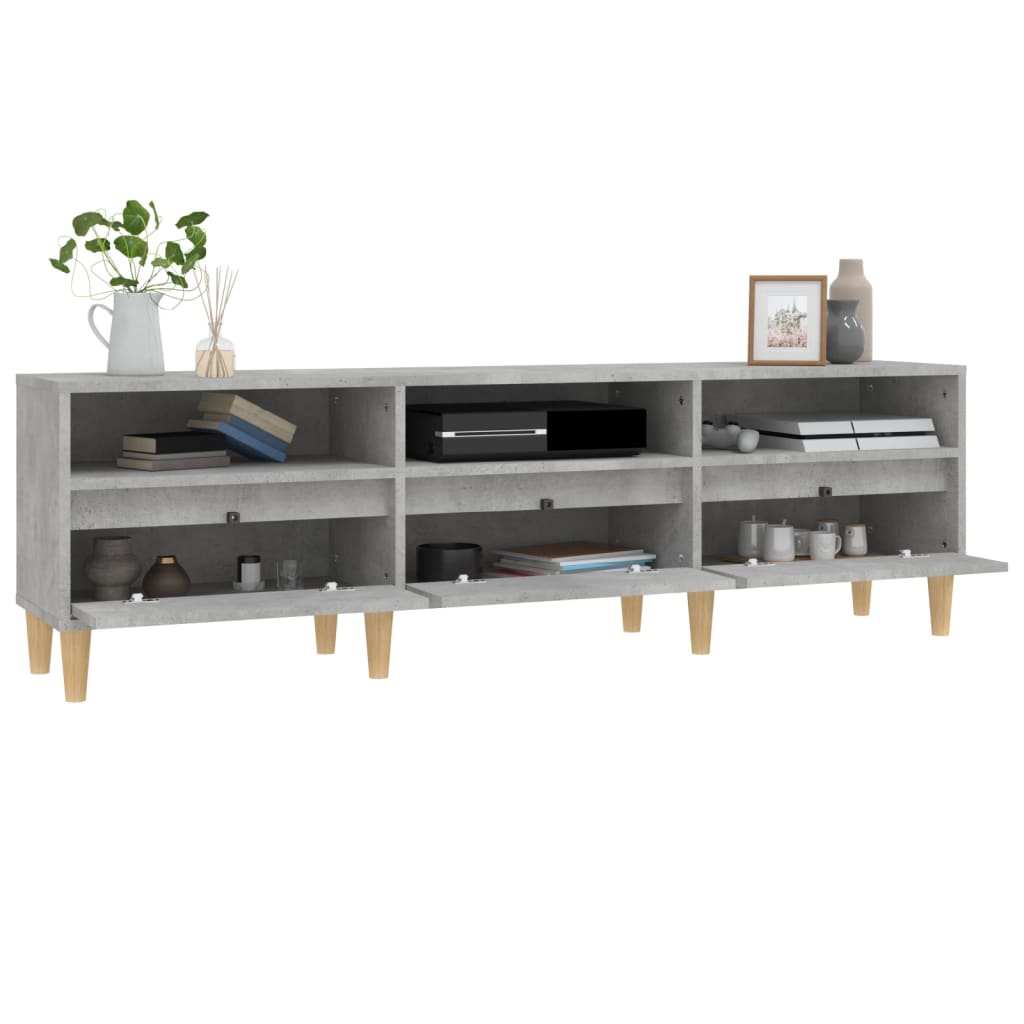 vidaXL TV Cabinet Concrete Grey 150x30x44.5 cm Engineered Wood