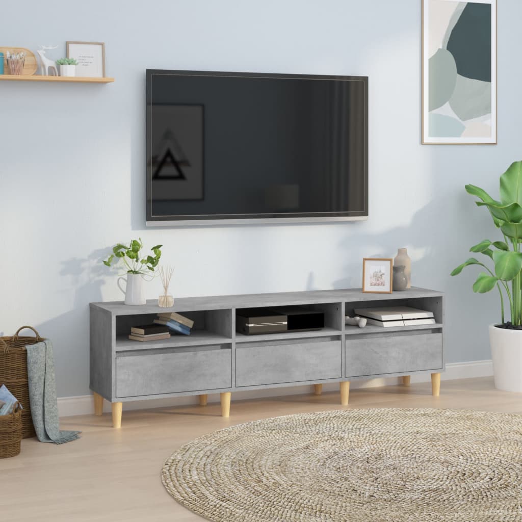 vidaXL TV Cabinet Concrete Grey 150x30x44,5 cm Engineered Wood