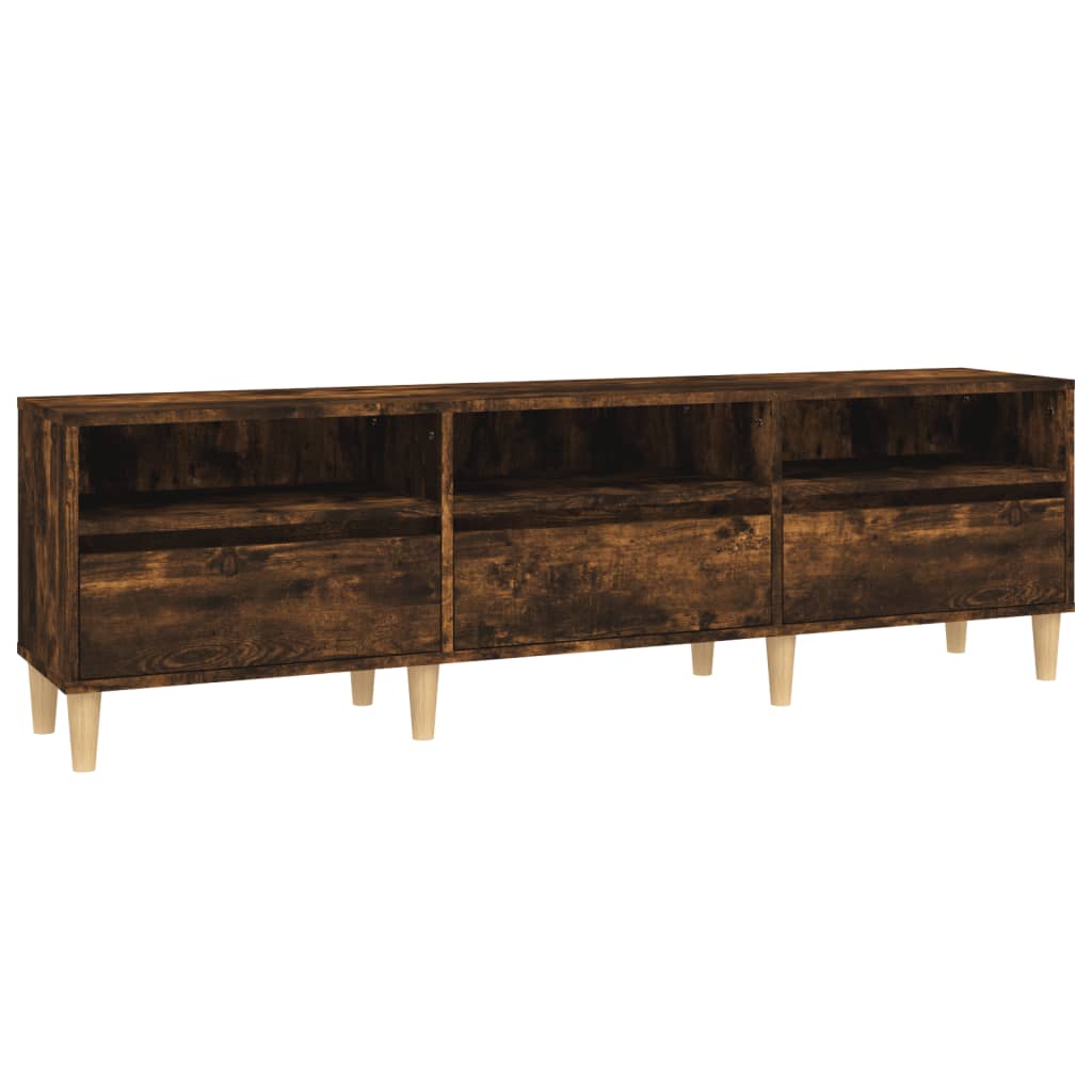 vidaXL TV Cabinet Smoked Oak 150x30x44.5 cm Engineered Wood